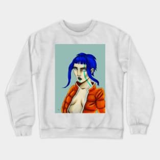 Blue-Haired Woman Crewneck Sweatshirt